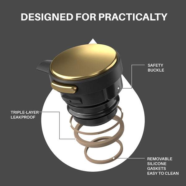 IDEUS Vacuum Insulated Coffee Carafe, 68 oz (2 Liters) Stainless Steel Milk Jug Thermal Tea Pot Hot & Cold Water Beverage Dispenser (Black)