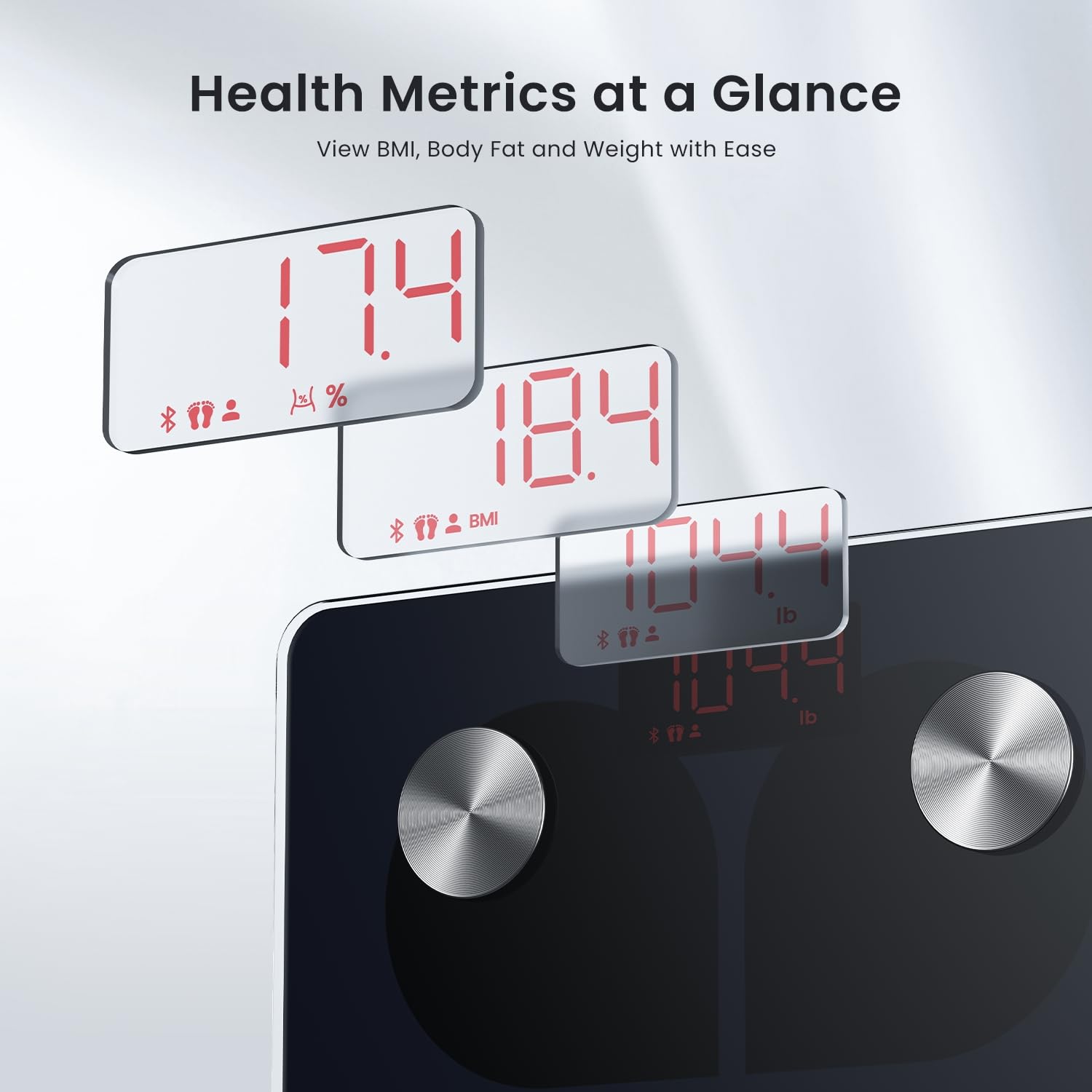 RENPHO Scales for Body Weight, Digital Bathroom Scales with High Precision Sensors, Bluetooth Weighing Scales Body Composition Monitors with App, Elis 1
