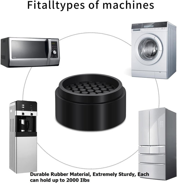 RCHYFEED 16 Pack Adjustable Furniture Risers 1 inch Round, Bed Risers Heavy Duty Anti Slip Rubber, Stackable Washing Machine Riser Creates an