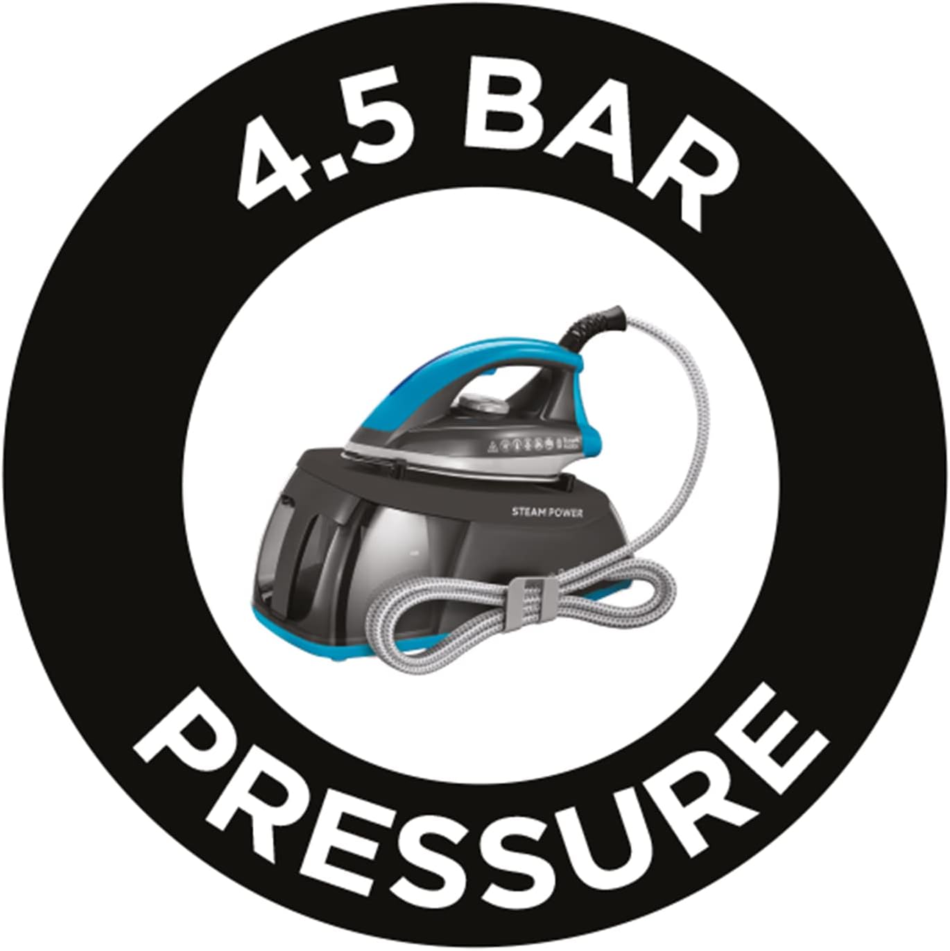 Russell Hobbs Steam Generator Iron, 1.3L Removable Water Tank, Stainless Steel Non Stick Soleplate, 110g Shot of Steam, 90g Steam Output, Cord Storage, Temp ready light, Anti Calc, 2400W 24510