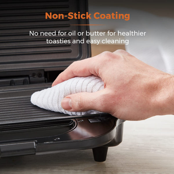 Tower T27032 3-in-1 Deep Filled Snack Maker with Non-Stick Coated Plate and Automatic Temperature Control, 900W, Stainless Steel