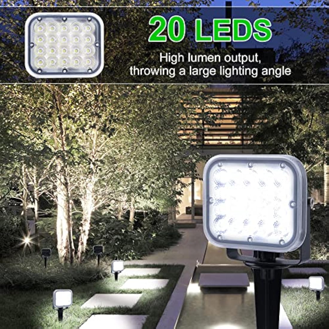 NATPOW Garden Lights Mains Powered, Garden Spike Lights LED Outdoor Landscape Spot Light with Adapter, IP65 Waterproof 5V LED Spotlight for Lawn, Pathway, Yard (6000K)