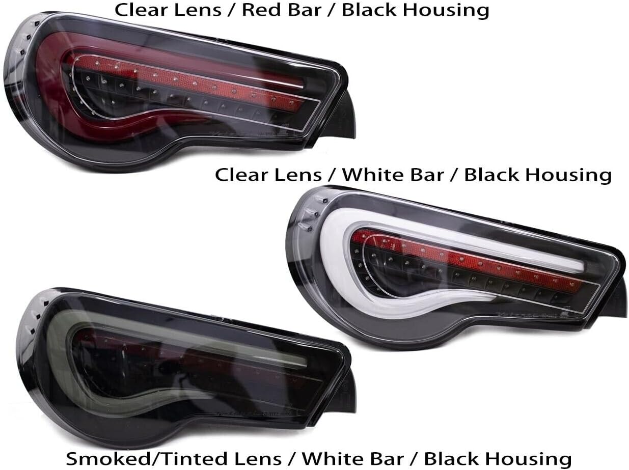 GAZOZ PERFORMANCE LED Tail Lights W/Sequential Turn Signal Light Black Smoked Plug and Play Compatible With 2013-2021 Scion FR-S First Gen