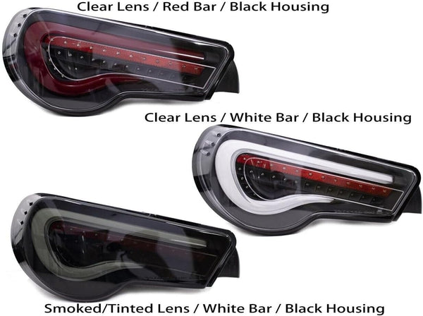 GAZOZ PERFORMANCE LED Tail Lights W/Sequential Turn Signal Light Black Smoked Plug and Play Compatible With 2013-2021 Scion FR-S First Gen