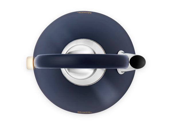 Morphy Richards Accents Pyramid Kettle, 1.5L, Cordless Base, Concealed Element, Water Window, Lid with Ring Pull, 3KW, Navy/Gold, 102045