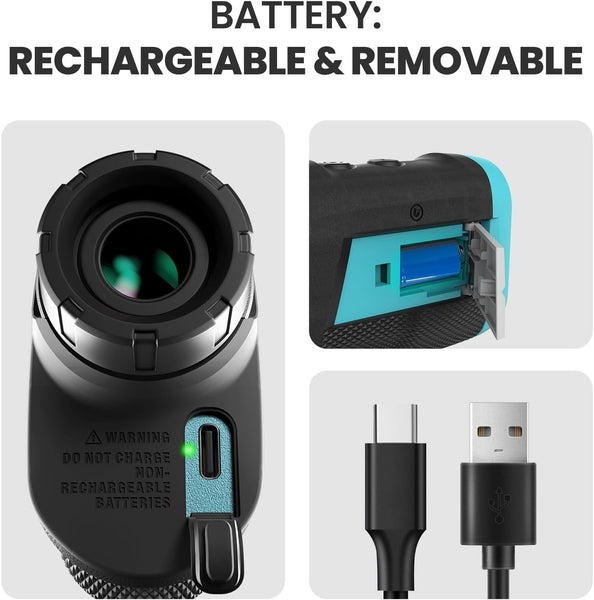 MiLESEEY Rechargeable Golf Range Finder with Slope Switch, Magnetic Range Finder 660Yds Flag Lock Vibration, ±0.55Yds Accuracy, Tournament Legal Golf Rangefinders