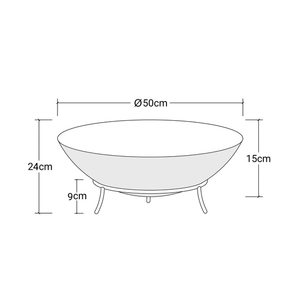 K?hko fire bowl Marbela ca. 50x50x24 cm steel with 3 feet for barbecue fire BBQ camping wonderful evening at the beach garden yard terrace gill