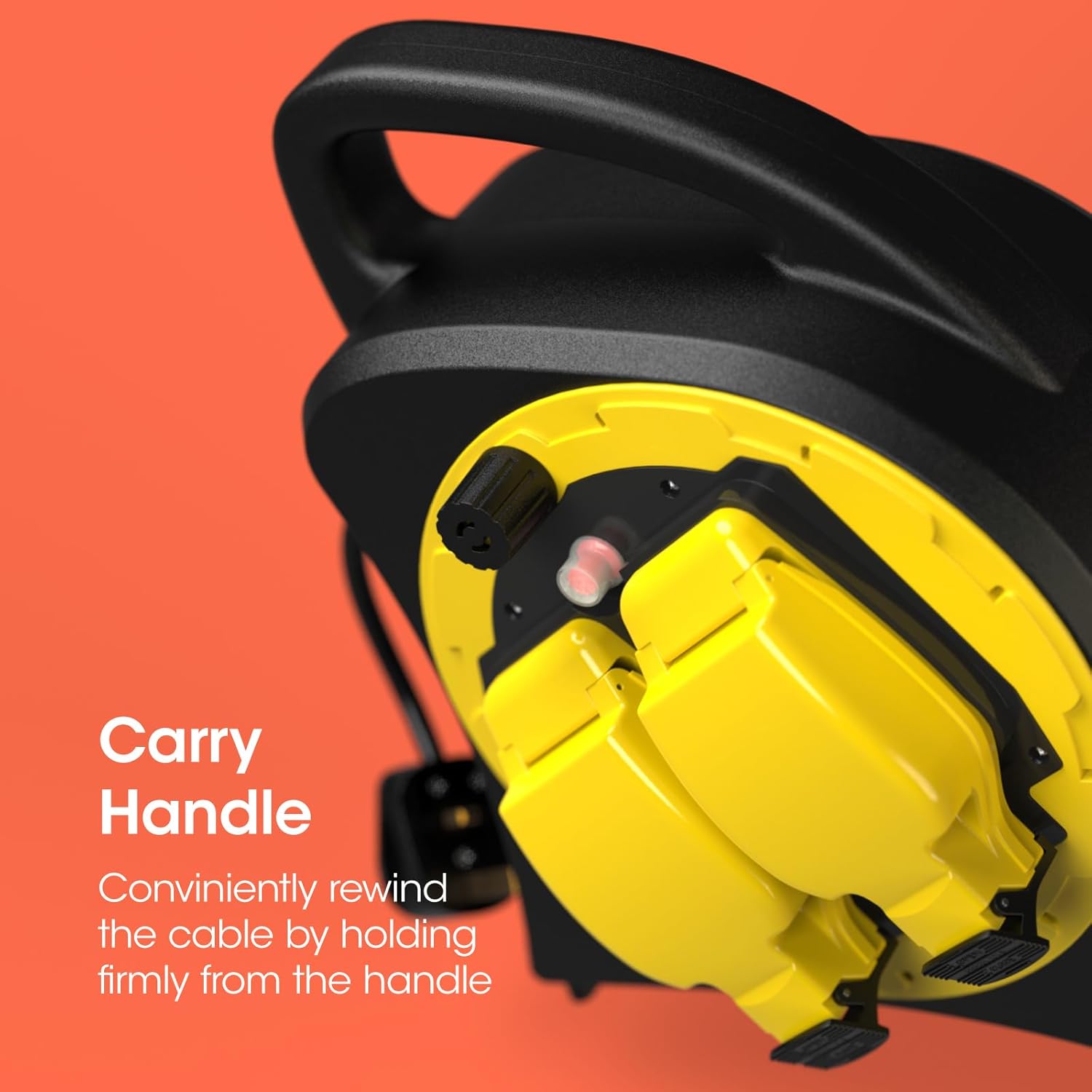 SLx Outdoor Extension Lead Waterproof, 20m, 2 Socket Extension Reel, Heavy Duty Extension Cable, Thermal Cut Out, IP54 Rated, Double Socket, UK Outdoor Plug, Extension Lead for Christmas Lights Garden