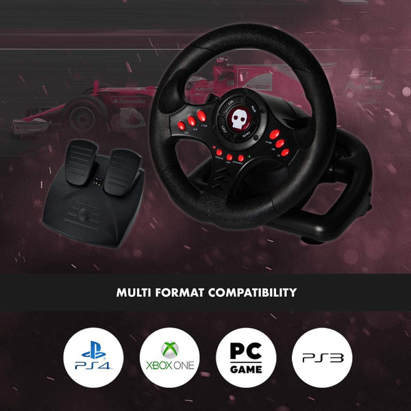 Numskull Next-Gen Pro Racing Wheel with Pedals and Shifter - Compatible with Xbox Series X|S, Xbox One, PS4, Nintendo Switch and PC - Realistic Steering Wheel Controller Accessory