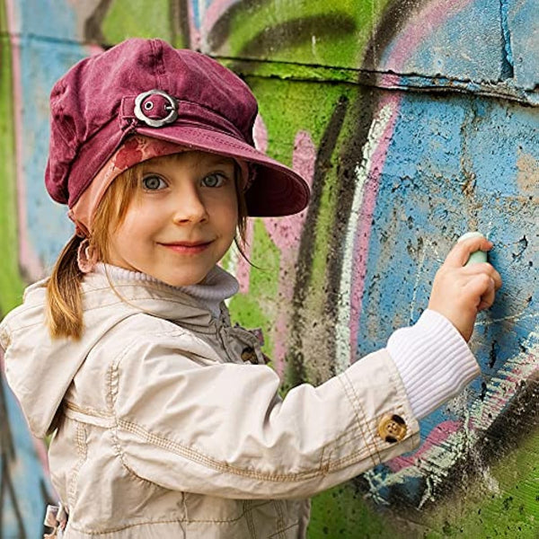 feela 28 Pack Jumbo Chalks for Children, 14 Coloured Sidewalk Chalks for Kids Toddlers, Pavement Outdoor Chalk Set for Painting on Sidewalk School Chalkboard Blackboard Street Playground