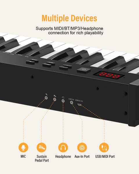 OYAYO 88 Key Digital Piano Full Size Semi-Weighted Keys, Complete Bundle Includes Double X Stand, Travel Bag, Touch Sensitivity Portable Keyboard for Beginners and Musicians on the Road