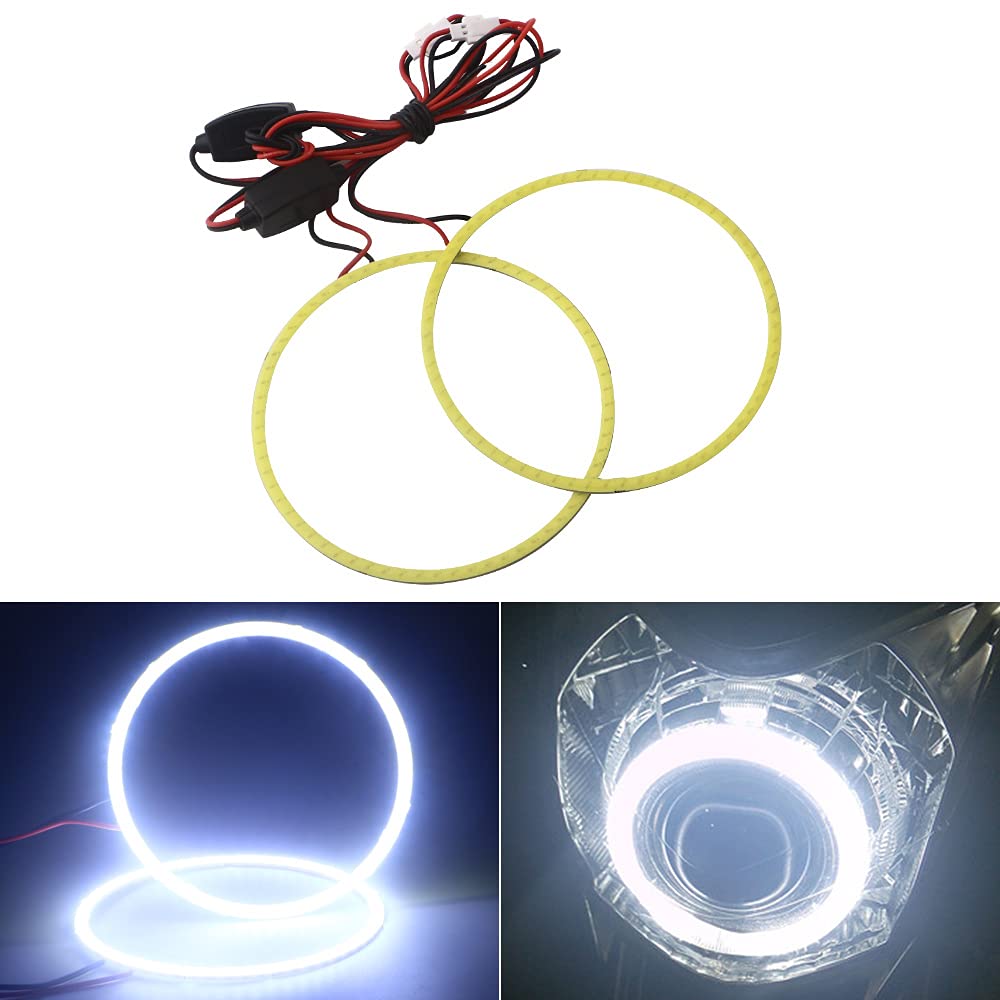 Qasim Car Angel Eyes COB Light Halo Ring 120MM 93SMD Headlight Lamp White 12V 24V(Pack of 2PCS)
