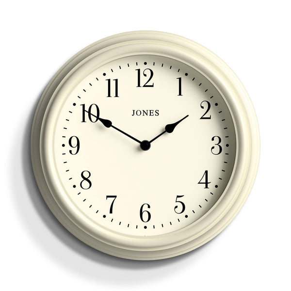 Jones Clocks Venetian wall clock | Classic round clock | 30cm | White | Arabic numerals | Traditional design ideal for kitchen, living room or