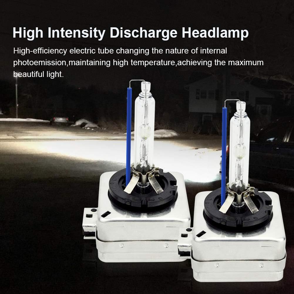 Safego D1S Xenon Bulb 35W 8000K HID Headlight Super Bright Discharge Lamp Replace HID Kit 12V Car Bulbs Ice Blue LED Exterior Headlamp Bulbs, Pack of 2