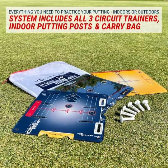 EyeLine Golf Putting Mirror, Circuit Trainer, Portable Putting EyeLine Alignment Training Aids with Bag, Indoor-Outdoor Practice, Golf Accessories,