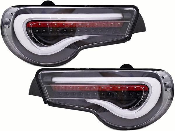 GAZOZ PERFORMANCE Exterior Accessories lights - LED Tail Lights Sequential Signal Turn Signal Black Housing/White bar Compatible With 2012-2021 Toyota 86 Subaru BRZ Scion FRS ZN6/ZC6 Gen1
