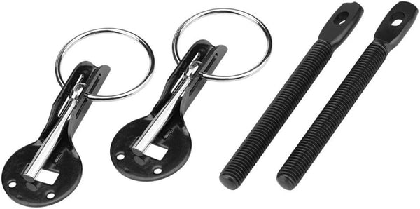 Universal Bonnet Pin Kit - Black, Lock Latch for Racing Sport Car Hood