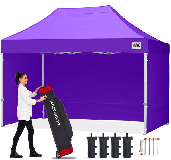 ABCCANOPY 3x6M Pop Up Gazebo Canopy Commercial Tents Market stall with 4 Removable Sidewalls and Roller Bag Bonus 4 Weight Bags (Grey)