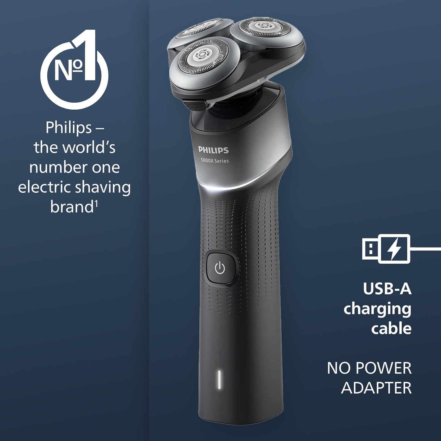 Philips Shaver 5000X Series, Wet and Dry Electric Shaver, Razor with SkinProtect Technology, 360 Flexing Head, 1 h Charging/5 min. Quick Charge, P-Cap Silver, Model X5004/00