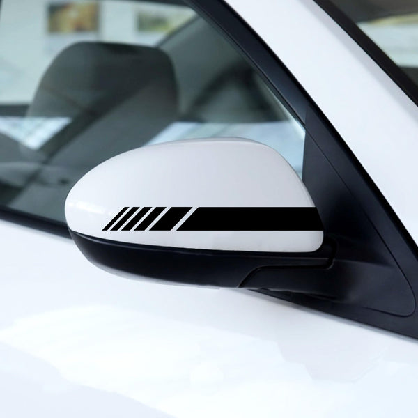 Pack 6 Units Car Rear View Mirror with Striped and Arrows Design | Rear View Mirror Adhesive with Stripes Fringes | Universal Car Mirror Stickers (Red)