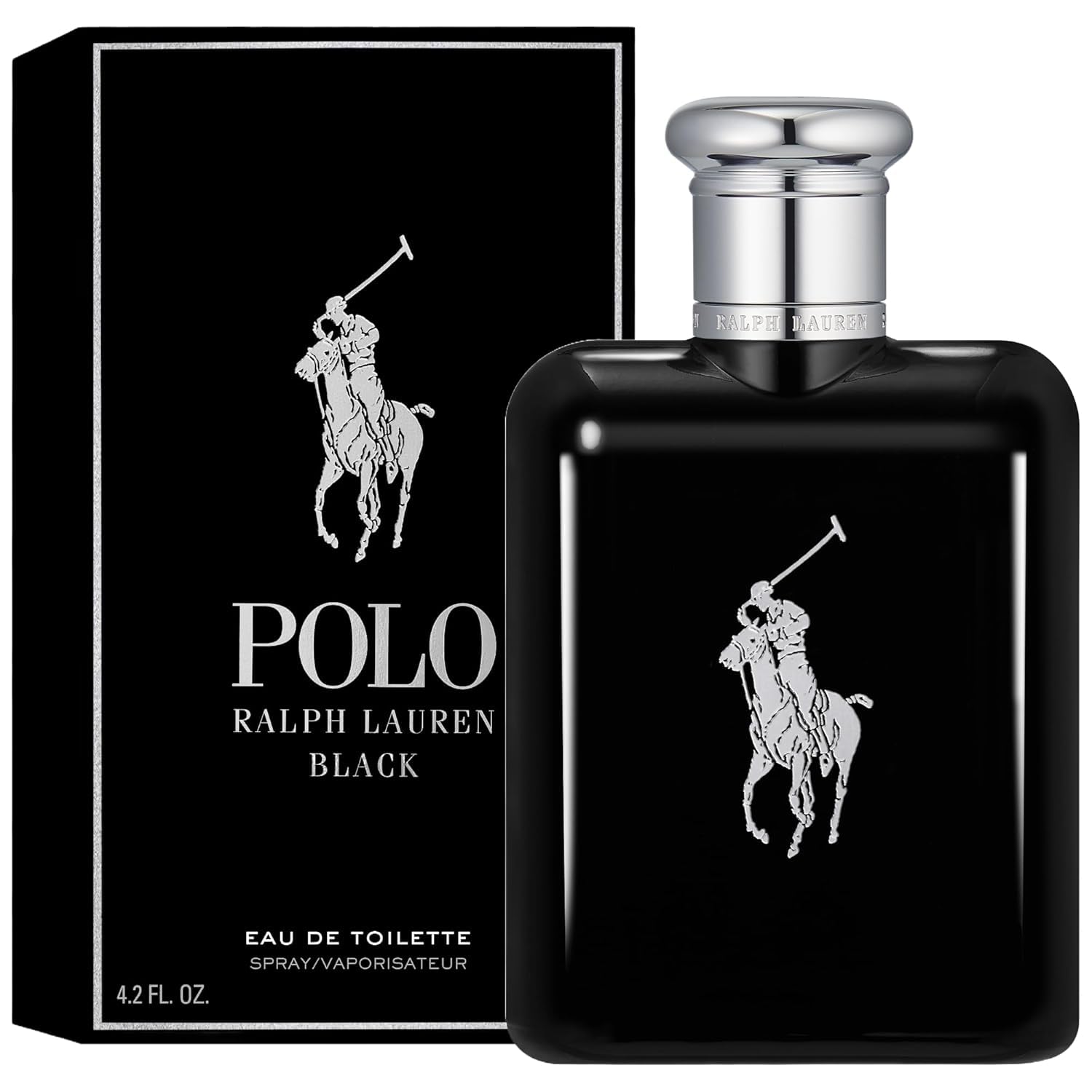 Ralph Lauren Polo Black Eau de Toilette, Men's Aftershave, Woody Aromatic Crisp Masculine Scent, Medium Intensity, Lasting Wear, Luxury Perfume for Men