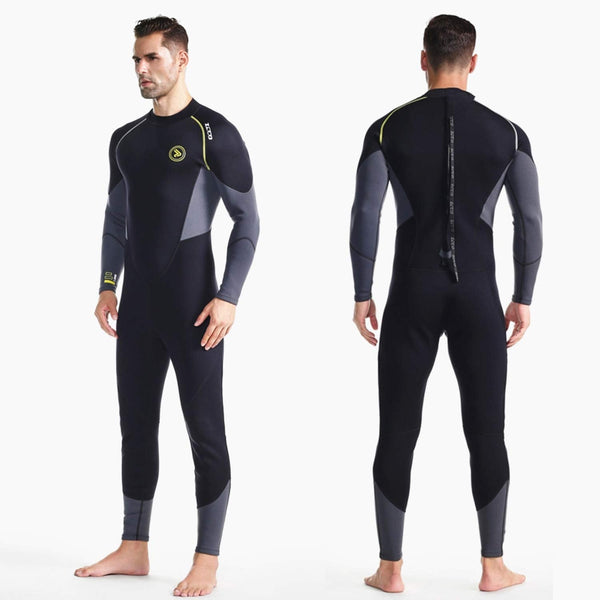 ZCCO Men's Wetsuit-Ultra Stretch 1.5mm Neoprene Suit with Back Zip, Full Body One-Piece Diving Suit for Snorkeling, Scuba Diving, Swimming and