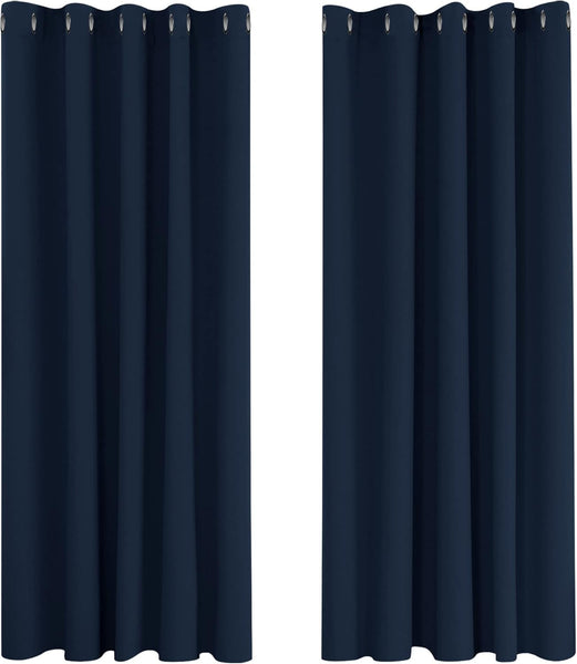 Deconovo Blackout Curtains Eyelet Super Soft Thermal Insulated Ring Top Blackout Curtains for Nursery 46 x 54 Drop Inch Dark Grey 2 Panels