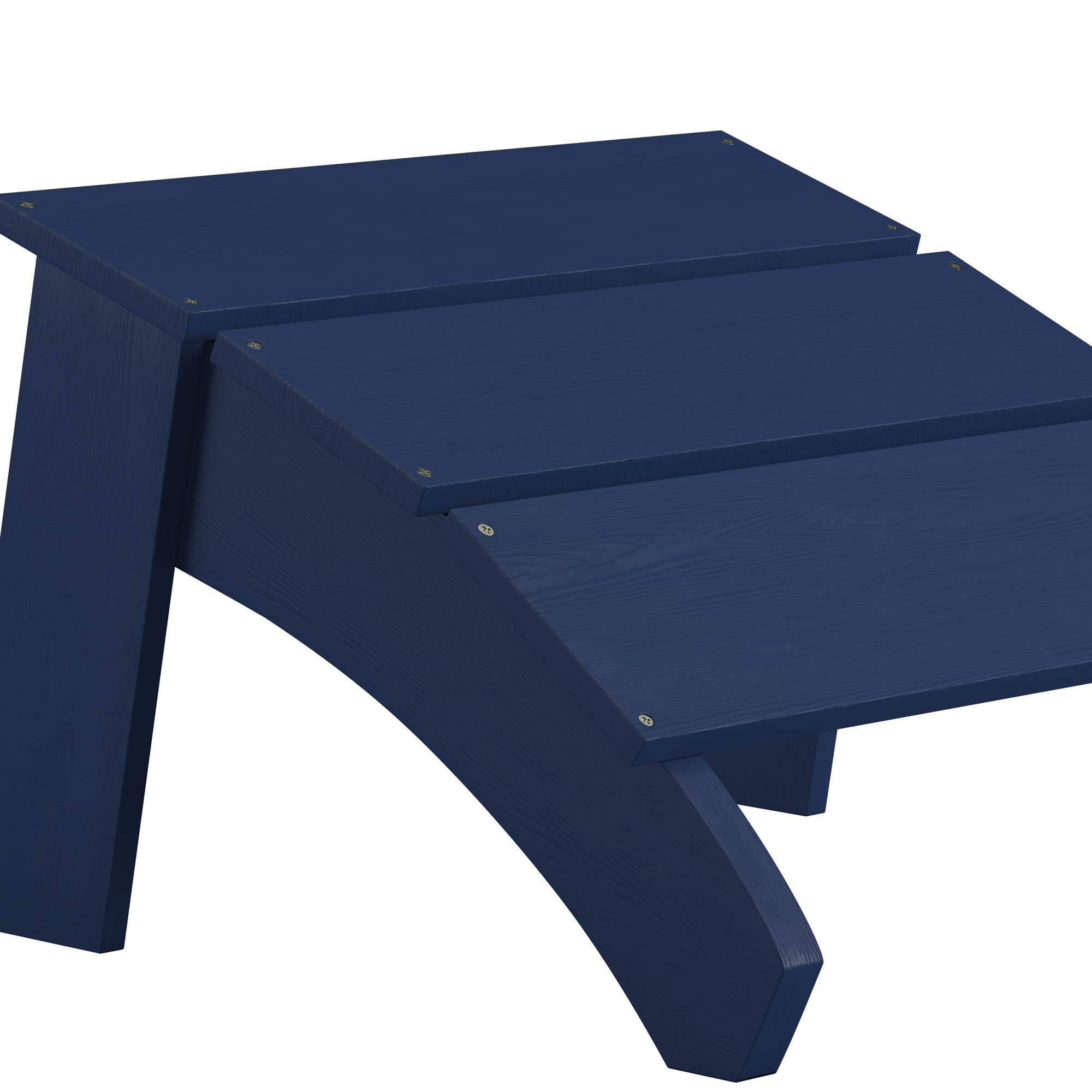 Flash Furniture Sawyer Indoor/Outdoor Commercial Grade Adirondack Ottoman - Navy All-Weather Adirondack Style Footrest