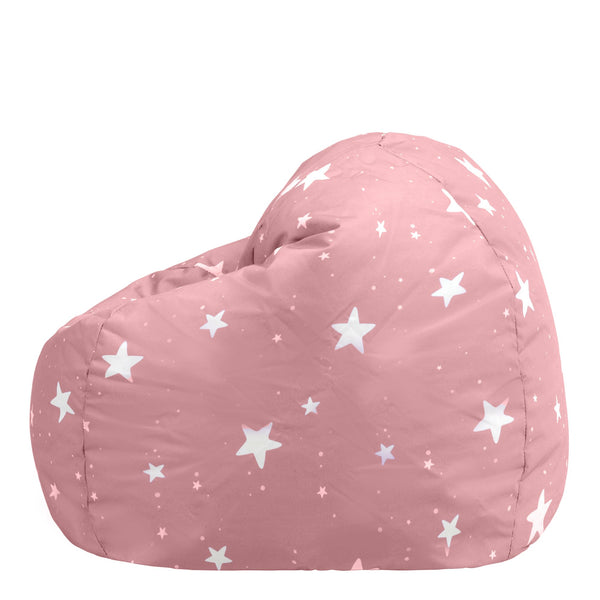 icon Star Print Kids Bean Bag, Pink, Kids Bean Bag Chair with Filling Included for Girls and Boys, Childs Chair, Beanbags for Children, Nursery D?cor,