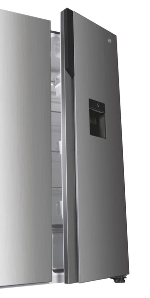 Hoover H-FRIDGE 500 MAXI Freestanding American Fridge Freezer with Water Dispenser, Side by Side, Total No Frost Technology, E Class, 532L Total Capacity, Inox, 91x67x177 cm - HHSBSO6174XWDK-1