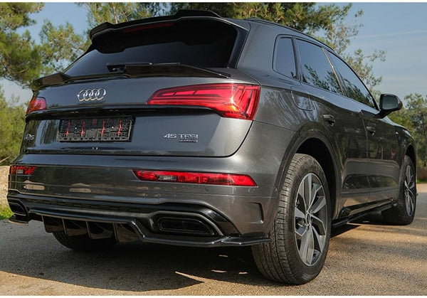 Oneway Roof Spoiler (Cap) compatible with Audi Q5 (FY) S-Line Facelift 2020-2024 excl. Sportback - Gloss black