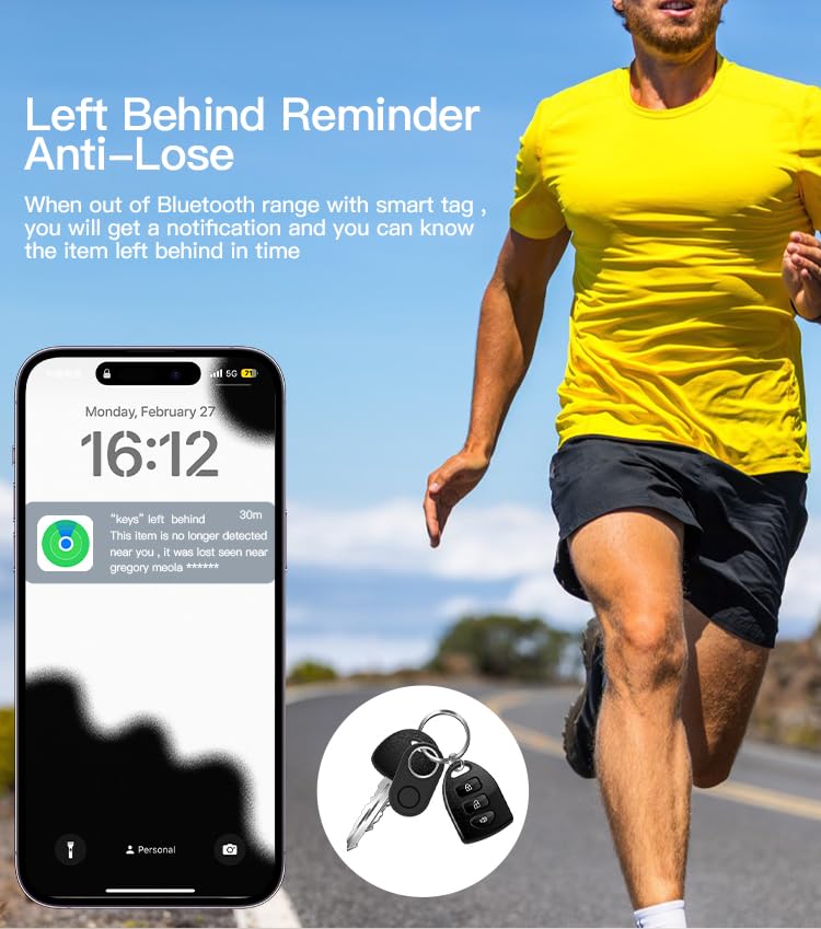 2 Pack GPS Tracker for Vehicles Work with Find My (iOS Only)-No Monthly Fee, IP69 Waterproof,Real-Time GPS Tracking Devices for Kids, Car, Keys,Luggage,Wallets,Dog,Cat,Easily Locate Lost Items(White)