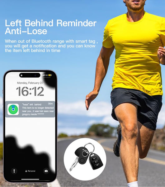 2 Pack GPS Tracker for Vehicles Work with Find My (iOS Only)-No Monthly Fee, IP69 Waterproof,Real-Time GPS Tracking Devices for Kids, Car, Keys,Luggage,Wallets,Dog,Cat,Easily Locate Lost Items(White)