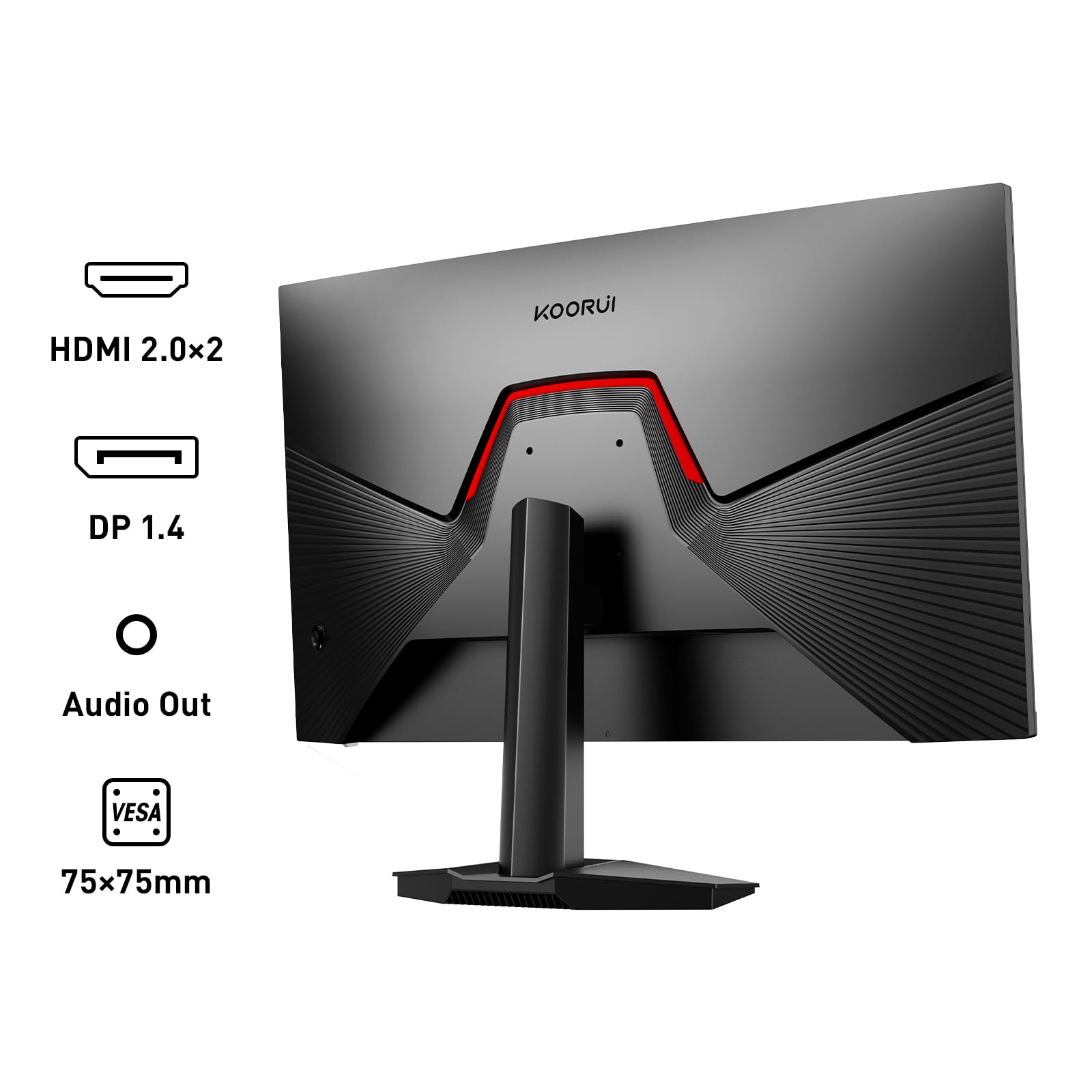 KOORUI 32 inch Curved Gaming Monitor,1440p(2560x1440),170Hz.1ms, 2K, QHD,VA 1500R, HDR10,Adaptive Sync, VESA & Eye Care Ultra-Thin Support DP/HDMI
