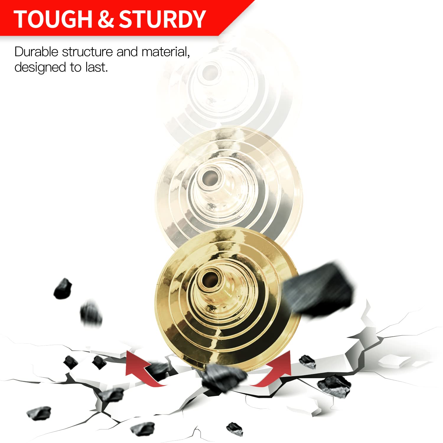 ANLEY Floor Stand Base For Indoor Flagpoles, Compatible with 1 Inch (2.54cm) Diameter Flag Pole - Gold