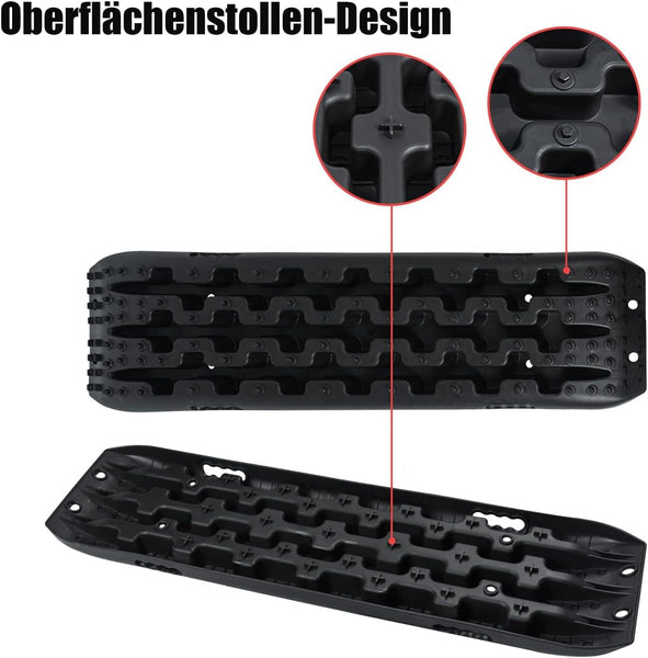 SAILUN Heavy Duty Traction Aid Recovery Boards, 2 x Sand Mats, 10T Load for Mud, Snow & Sand, Off-Road Vehicle Traction Mats with Storage Bag & Installation Tool for Cars, Trucks, Motorhomes