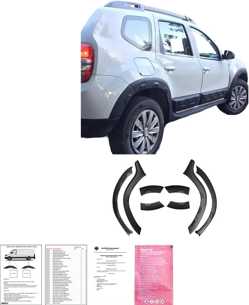 Oneway Set Wheel Arch Trims compatible with Dacia Duster I 2010-2017 Off-Road - Matt black