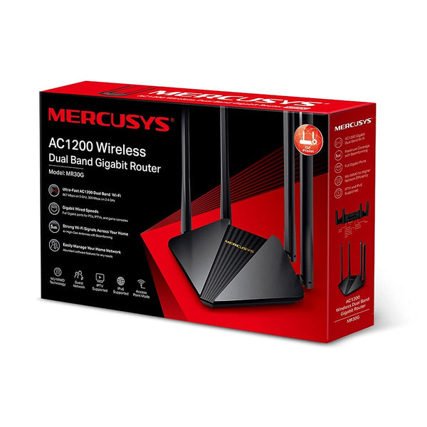 MERCUSYS MR80X Router WiFi 6 AX3000Mbps, Gigabit Ethernet Ports, TP-Link WiFi Router, 4 High-Gain Antennas, Easy Setup, Internet Booster Routers, WiFi Booster, Power Saving, App Control