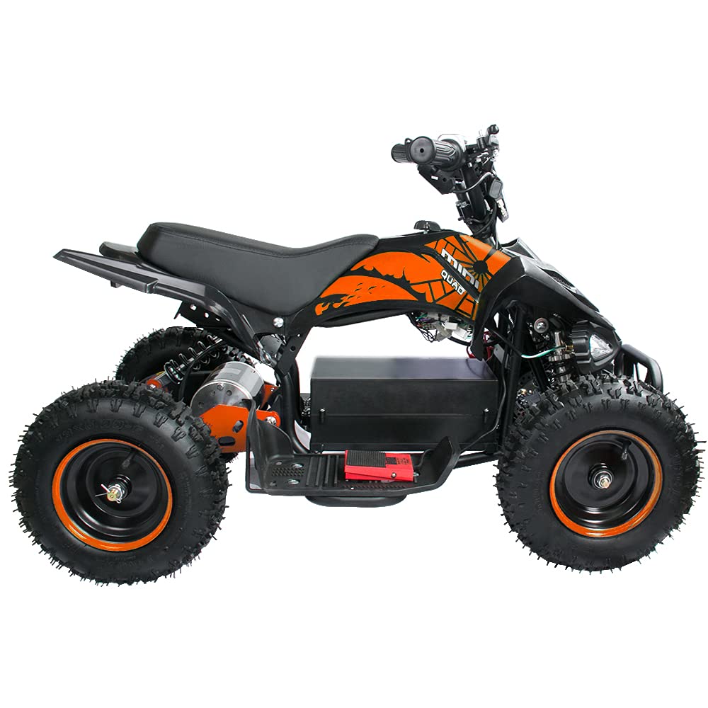 Zorax 36V 1000W Yellow 6'' Tyre Battery Powered Kids Mini ATV Quad Bike (Foot Brake - 3 Speeds - LED Light - Forward/Neutral/Reverse - CE Approved - MAX Capacity: 65KGS) Children's Electric Ride on