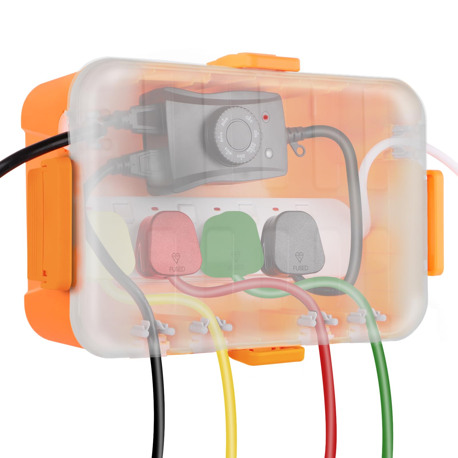 RESTMO Extra Large Waterproof Electrical Box, IP54 Weatherproof Outdoor Outlet Cover, Protect Outlet, Plug, Timer, Power Strip (Not Included), Holiday Light Decoration, 32 x 22 x 13 cm, Black