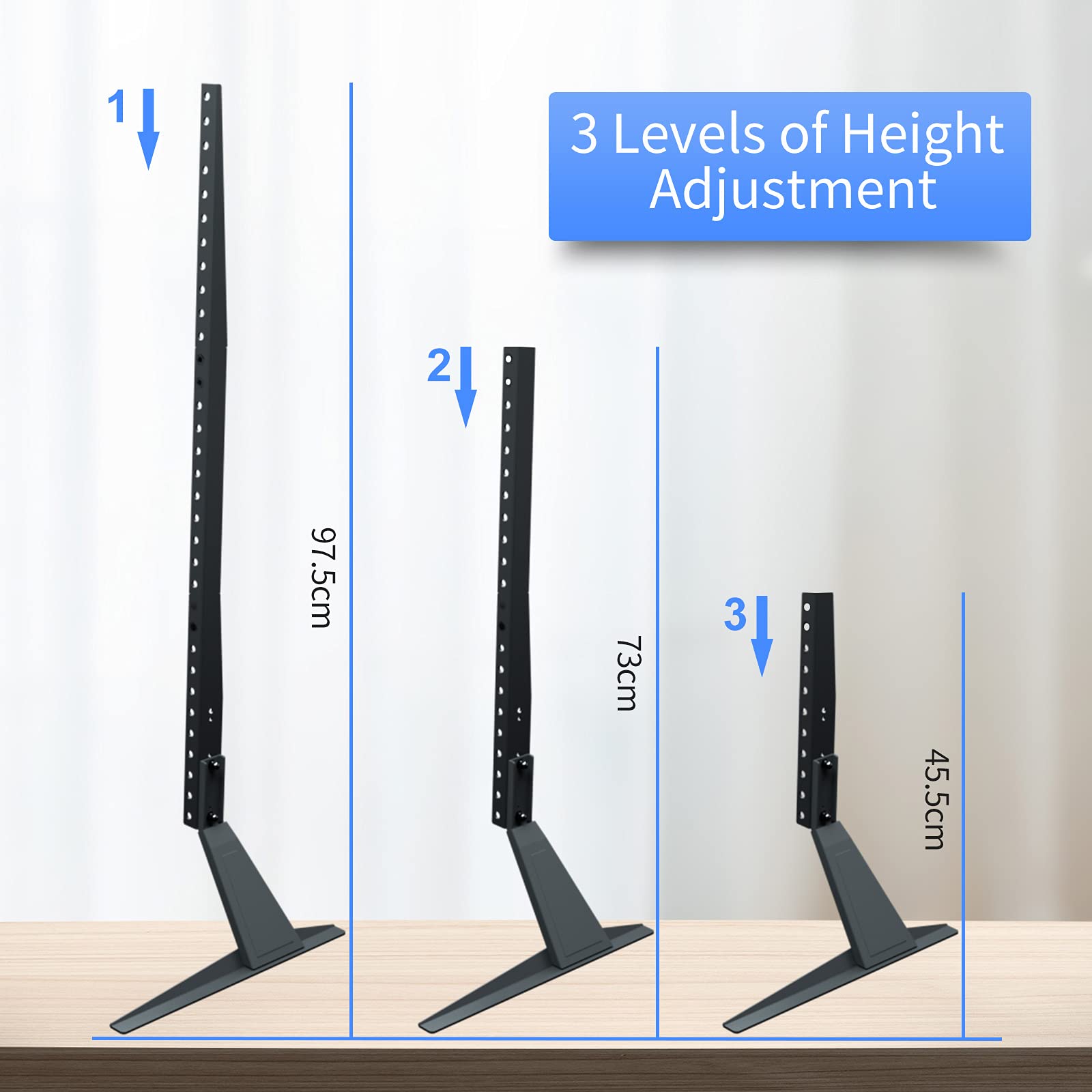 suptek Universal TV Stand, TV Leg Replacement for Most 22-65 inch LCD/LED/OLED/Plasma TVs, Adjustable Table Top TV Feet for Flat&Curved Screen, VESA up to 800x400mm, Capacity 50kgs
