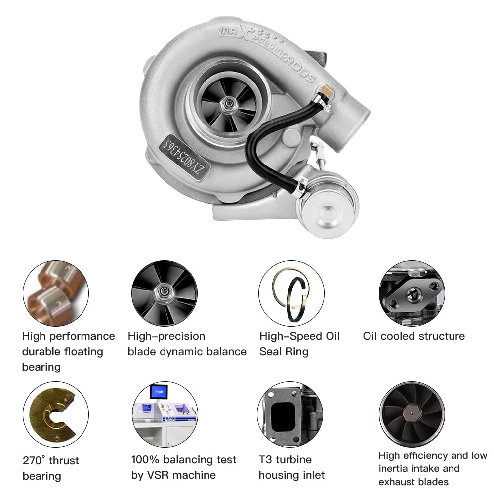 maXpeedingrods Universal Turbo Oil Line Kits Feed Line AN10 & Return Line kits T3 T4 T04E T3T4 T70 GT28