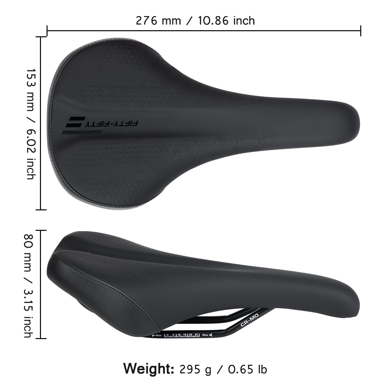 FIFTY-FIFTY Mountain Bike Saddle, Comfortable Memory Foam Bicycle Seat, Soft Waterproof Bicycle Seat for Men and Women, Compatible with MTB, Road