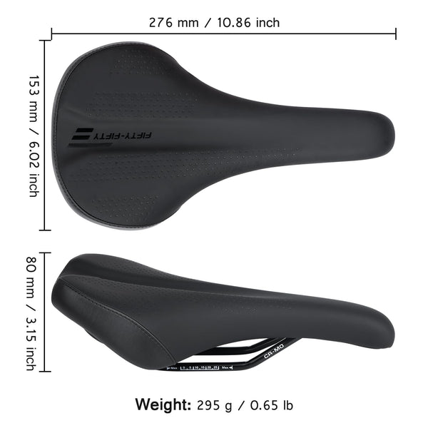 FIFTY-FIFTY Mountain Bike Saddle, Comfortable Memory Foam Bicycle Seat, Soft Waterproof Bicycle Seat for Men and Women, Compatible with MTB, Road
