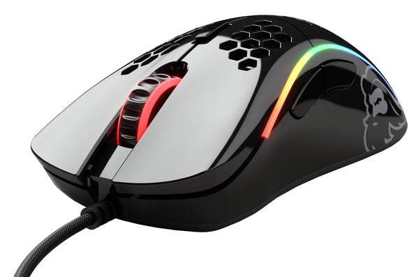 Glorious Gaming Model D Wired Gaming Mouse - 68g Superlight Honeycomb Design, RGB, Ergonomic, Pixart 3360 Sensor, Omron Switches, PTFE Feet, 6 Buttons - Glossy Black