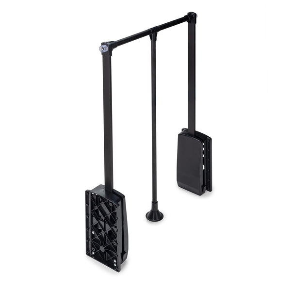 Emuca -Hang pull down wardrobe rail lift, adjustable width 17,7-23,6 inch (450-600mm), black, steel