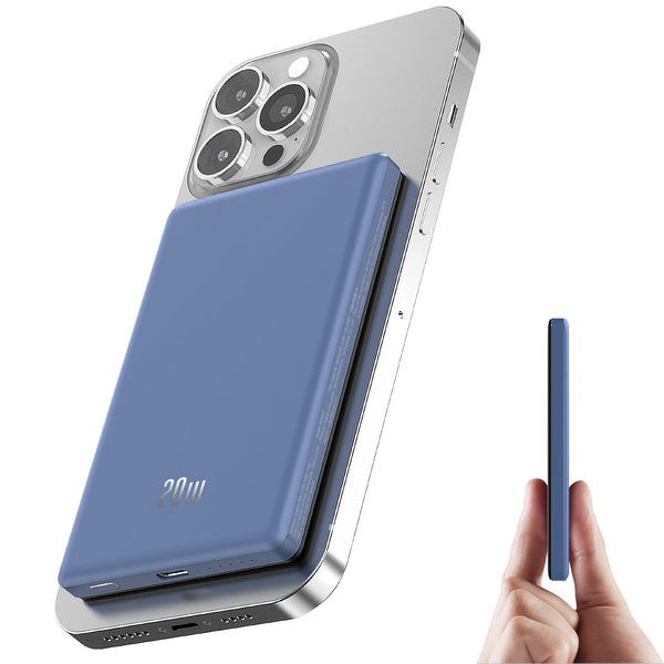 Ntaanoo Power Bank for Magsafe, Ultra Slim 5000mAh 20W Fast Charging Powerbank Wireless Magnetic Portable Charger,USB C in&Out PD 3.0 Phone Battery Pack,for iPhone 16/15/4/13/12 Mini Plus Pro Max