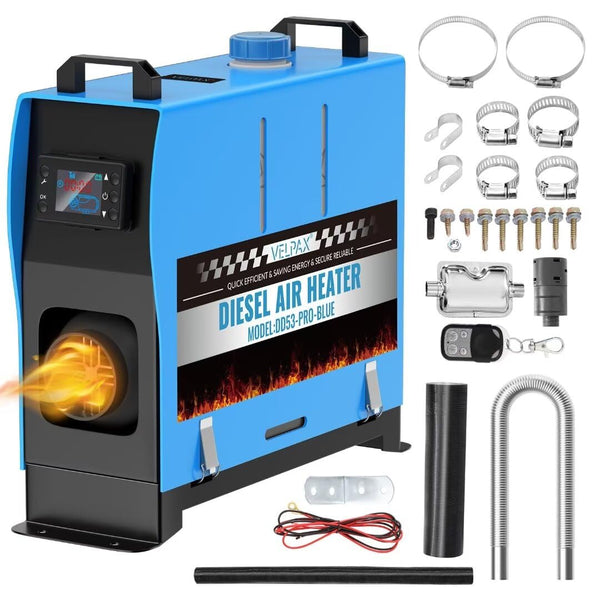 VELPAX 12V 8KW Diesel Air Heater, All in One Truck Heater, Portable Diesel Heater with Remote Control LCD Monitor and Silencer for Car Trucks Bus RV and Trailer