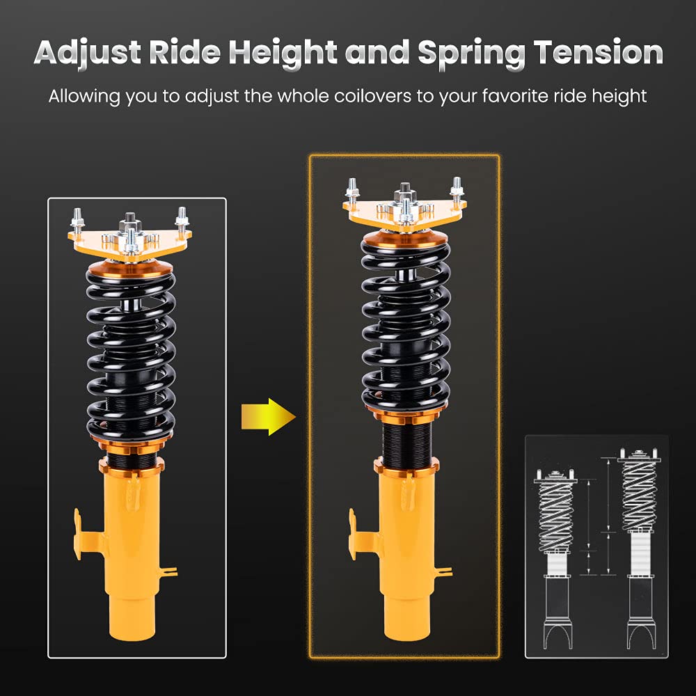 maXpeedingrods Height Adjustable Coilover Lowering Spring Shock Absorber Kit for S R53 Mk I (2002-2006)
