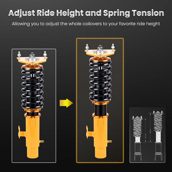 maXpeedingrods Height Adjustable Coilover Lowering Spring Shock Absorber Kit for S R53 Mk I (2002-2006)